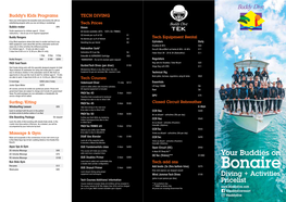 Download the Diving & Activities Pricelist