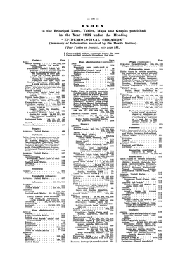 To the Principal Notes, Tables, Maps and Graphs Published in the Year