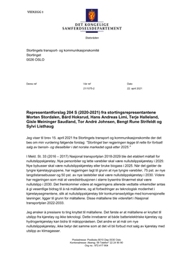 (2020-2021) Fra Stortingsrepresentantene Morten