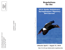 Alaska Subsistence Spring/Summer Migratory Bird Harvest Regluations