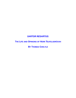 Sartor Resartus