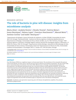 The Role of Bacteria in Pine Wilt Disease: Insights from Microbiome Analysis