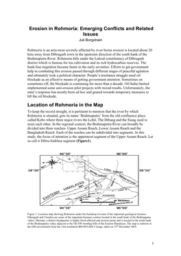 Erosion in Rohmoria: Emerging Conflicts and Related Issues Juli Borgohain