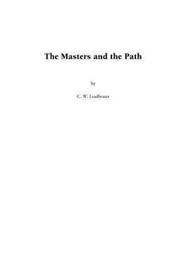 The Masters and the Path