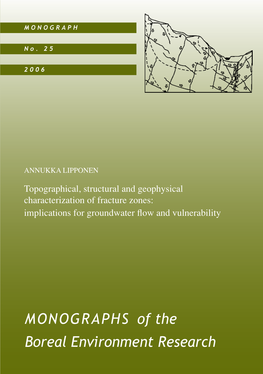 MONOGRAPHS of the Boreal Environment Research Environment Boreal the of MONOGRAPHS