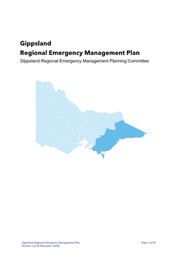 Gippsland Regional Emergency Management Plan Gippsland Regional Emergency Management Planning Committee