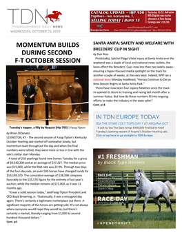 Momentum Builds During Second F-T October Session