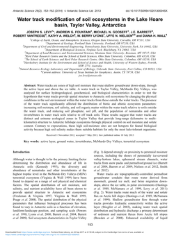 Water Track Modification of Soil Ecosystems in the Lake Hoare