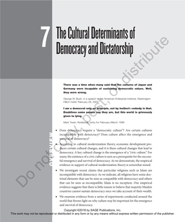 The Cultural Determinants of Democracy and Dictatorship 225