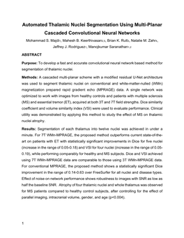 Automated Thalamic Nuclei Segmentation Using Multi-Planar Cascaded Convolutional Neural Networks