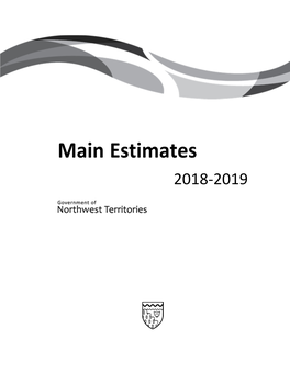 Main Estimates 2018‐2019 Northwest Territories