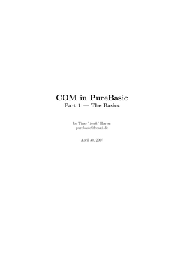 COM in Purebasic Part 1 — the Basics