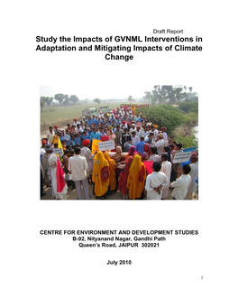 Study the Impacts of GVNML Interventions in Adaptation and Mitigating Impacts of Climate Change
