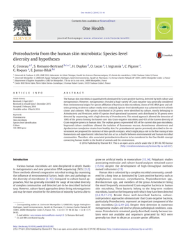 Proteobacteria from the Human Skin Microbiota: Species-Level Diversity and Hypotheses