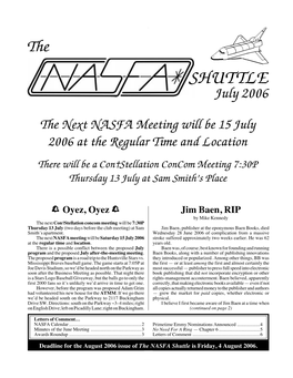 NASFA 'Shuttle' Jul 2006