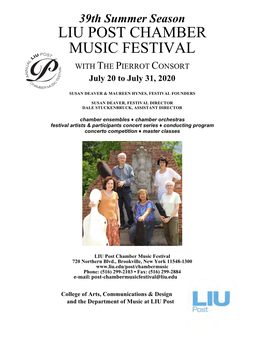 LIU Post Chamber Music Festival Information