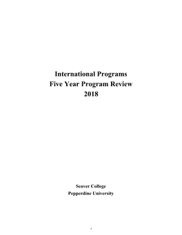 International Programs Five Year Program Review 2018