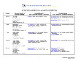 2016-2018 School Board and Legislative Delegation