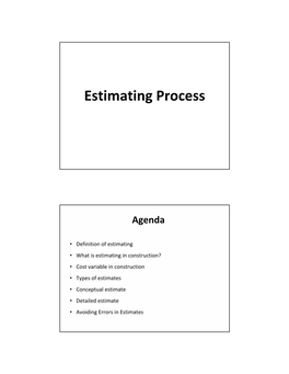 Estimating Process