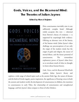 Gods, Voices, and the Bicameral Mind: the Theories of Julian Jaynes