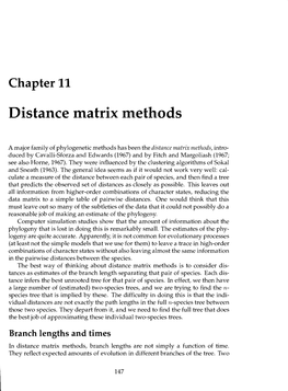 Distance Matrix Methods