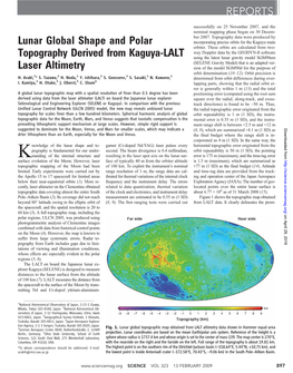 Lunar Global Shape and Polar Topography Derived from Kaguya-LALT Laser Altimetry H