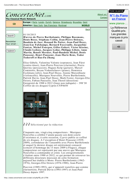 Concertonet.Com - the Classical Music Network 11/01/13 18:23