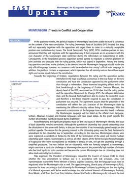 MONTENEGRO Y Trends in Conflict and Cooperation