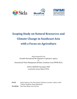 Scoping Study on Natural Resources and Climate Change in Southeast Asia with a Focus on Agriculture