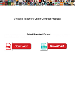 Chicago Teachers Union Contract Proposal