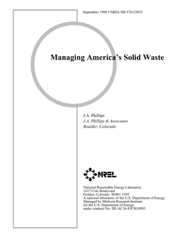 Managing America™S Solid Waste