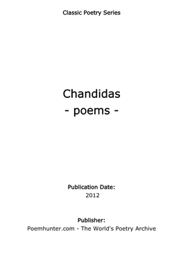 Chandidas - Poems