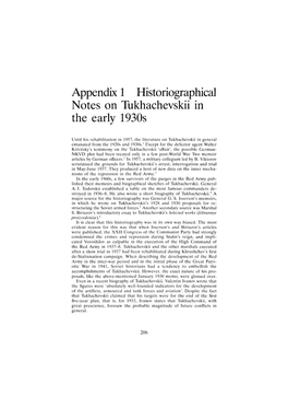 Appendix 1 Historiographical Notes on Tukhachevskii in the Early 1930S