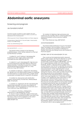 Abdominal Aortic Aneurysms