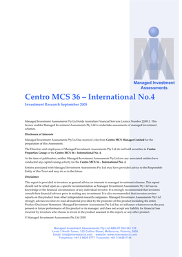 MCS 20 Direct Property Investment