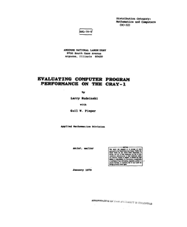 Evaluating Computer Program Performance on the Cray-1