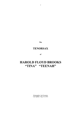 Harold Floyd Brooks “Tina” “Teenah”