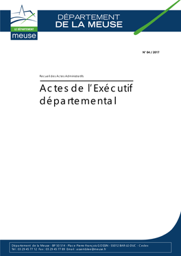 Actes De L'exécutif Départemental