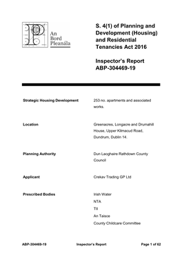 And Residential Tenancies Act 2016 Inspector's Report ABP-304469-19