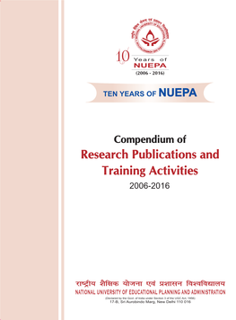 Research Publications and Training Activities