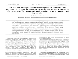 Functional Significance of a Partial-Emersion Response in the Intertidal Prawn Palaemon Elegans (Crustacea: Palaemonidae) During Environmental Hypoxia