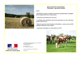 Atlas Évolutif De La Haute-Saône Thématique : Agriculture Durable Cartes
