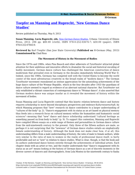 Toepfer on Manning and Ruprecht, 'New German Dance Studies'