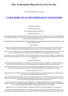 How to Download Minecraft for Free on Mac