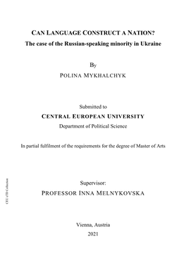 The Case of the Russian-Speaking Minority in Ukraine