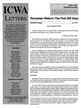 Romanian Reform: the First 200 Days