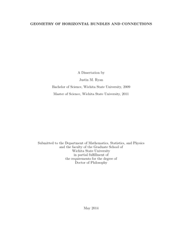 Geometry of Horizontal Bundles and Connections A