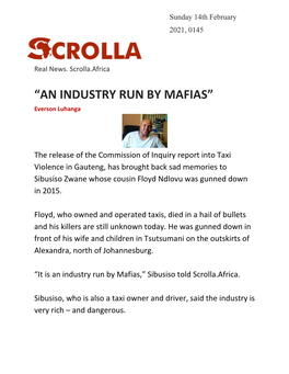 “AN INDUSTRY RUN by MAFIAS” Everson Luhanga