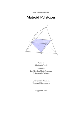 Matroid Polytopes