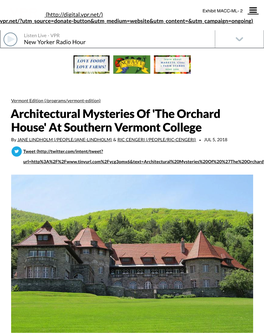 'The Orchard House' at Southern Vermont College